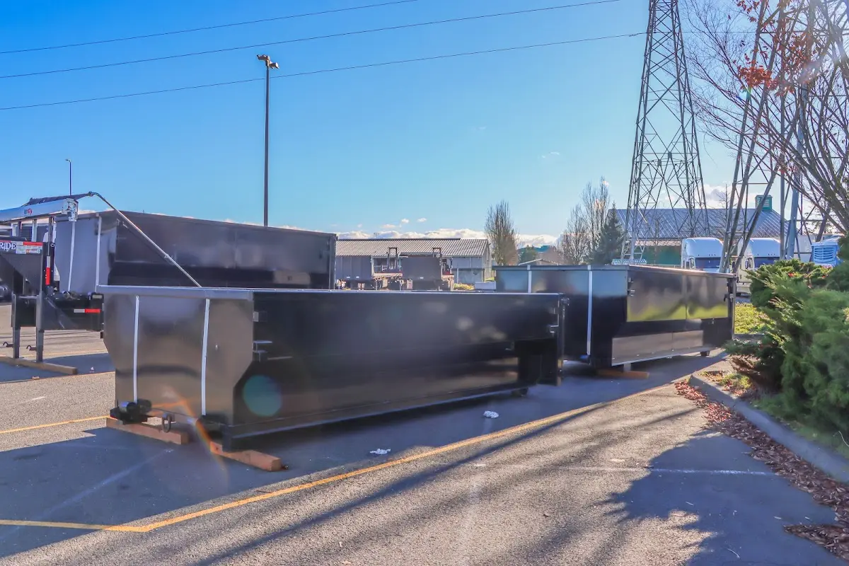 Roll-off dumpster ready for waste disposal at job site for Concrete Dumpster Rental in Argyle